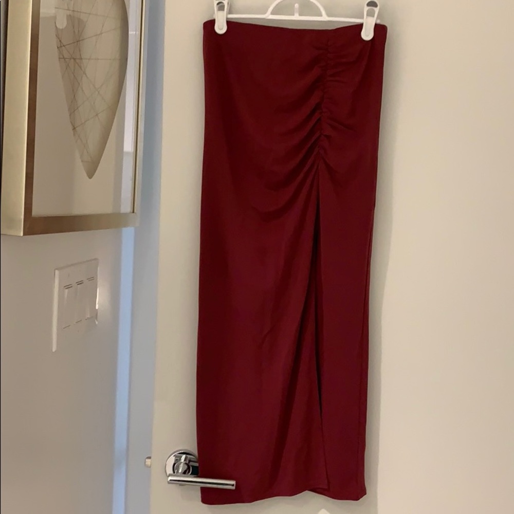Wilfred ruched midi skirt